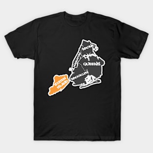 5 Boroughs Map T-Shirt